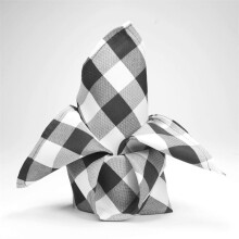 BalsaCircle 5 Pieces 15" x 15" Black White Gingham Checkered Table Napkins
