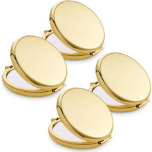 Portable Compact Makeup Mirrors for Women, Metal Round Shell, Double-Sided 1X/2X Magnifying, Portable Travel Makeup Mirror, Mini Pocket Mirror