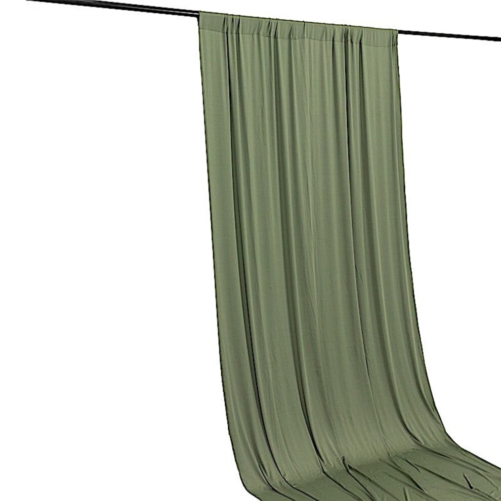 Balsacircle 5X14 Feet Dusty Sage 4-Way Stretch Spandex Divider Backdrop Curtain Home Decorations Green 9557311819278