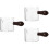 3Pièces Double Bec Verre Transparent Manche Bois 6