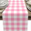 Tischläufer in Rosa Büffelkaromuster, 33 x 183 cm 1