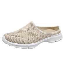 Damesneakers med åben ryg, slip-on mules, komfortable loafers med ryg (beige, 7)