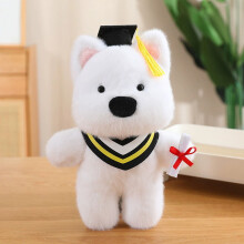 Poupée de fin d'études - Jouet chiot docteur de dessin animé portant un chapeau de docteur - Poupée chiot diplômé (C)