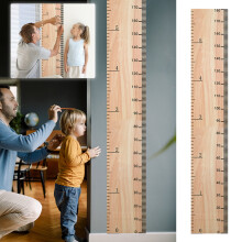 Groeimeter muursticker voor baby's, 180 cm, met houtnerfpatroon, geschikt voor de kleuterschool, babykamer en kinderkamer. Eenvoudig te bevestigen