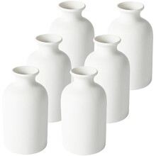 Conjunto de 6 vasos de cerâmica branca, 14 cm (5,6 polegadas)