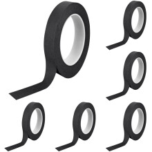 Black Masking Tape, 0.39 Inch x 55 Yards, 5 Rolls, Painters Tape for Painting, Home, Office, School Stationery, Arts, Crafts, Decoration