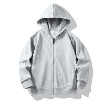 Sudadera con capucha y cremallera de manga larga para niños YOUSNH, sudadera gris suave con bolsillo, top unisex para niños pequeños, compatible