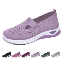 Pantofi ortopedici moi țesute, respirabili, pentru femei, mers pe jos, alunecare pe spumă diabetică, pantofi sport casual cu suport pentru arcul