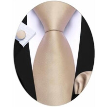 Plain Men Silk Ties Extra Long Stain Necktie for Wedding Business Handkerchief Cufflinks Set Solid Colors