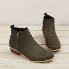 Ofertas especiales en botas de mujer UTTOASFAY, botines de mujer con punta cuadrada, tacón bajo, estilo casual, moda femenina, color liso, con