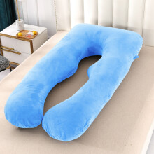U-vormige zwangerschapskussenhoes, 79 x 150 cm, zacht, ademend polyester, wasbare zwangerschapskussenhoes (kussen niet inbegrepen)