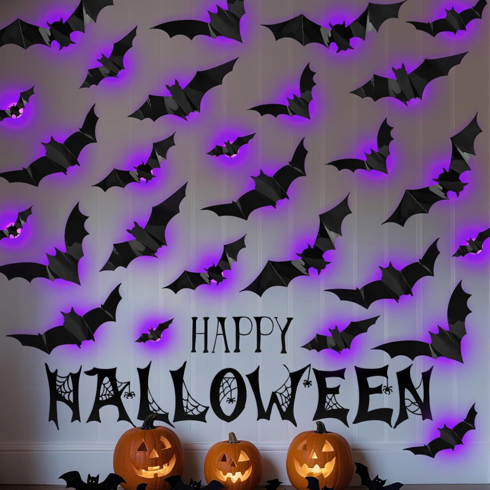 Led 3D Halloween Bat Wall Sticker Indoor Outdoor 913466959907