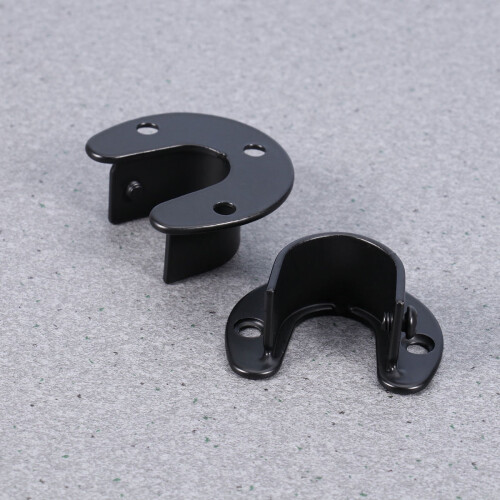 2Pcs Closet Pole Socket for Hanger Pole Holders Heavy Duty Black