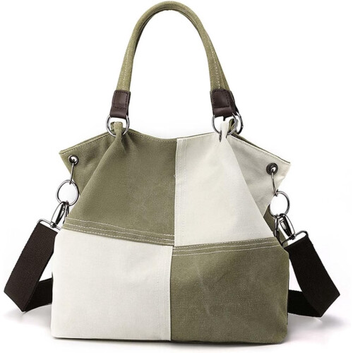 Damen-Umhängetasche aus Canvas, Vintage-Patchwork, 1 Stück