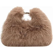 Kleine Clutch-Tasche aus Kunstfuchsfell für Damen, Mini-Abendtasche aus Plüsch, Umhängetasche, Hobo-Tasche, Handtasche