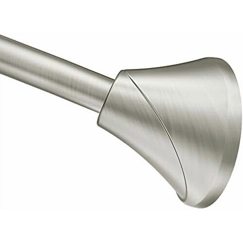 Barre de douche à ressort courbée, nickel brossé,