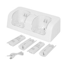 Φορτιστής μπαταρίας Wii Remote – Διπλή βάση με 2 αναβαθμισμένες επαναφορτιζόμενες