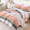 Gestreiftes Mikrofaser-Bettwäscheset (Queen-Size) 1