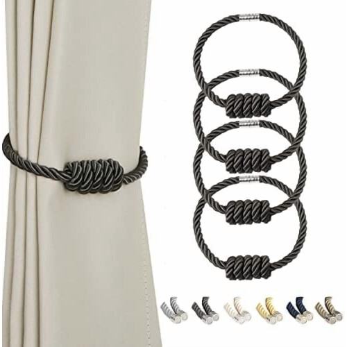Magnetische Gardinenhalter, 4er-Pack, Juteseil