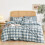 Gingham katoenen dekbedovertrekset Queen 1