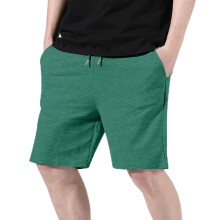 Shorts for menn, herreshorts, casual, bomull, vintage, strikket, snøring, elastisk midje, sportsshorts, knelange, hjemmeshorts, grønn M