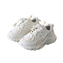 Tênis infantil unissex, novo, cor sólida, cadarço, couro, estilo "dad shoes", elegante, resistente, tecido macio e confortável para a pele.