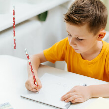 Valentine Pencils – Heart Stripe Novelty Pencils with Eraser, Assorted for Parties, School, Office & Carnival Prizes