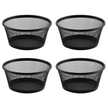4-teiliges Schreibtisch-Organizer-Set: Tischständer, Reißzweckenhalter, bunte Büroklammern, Einkaufskorb, Büro-Organizer