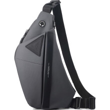 Bolso bandolera antirrobo para hombre y mujer, expandible, impermeable, para llevar al hombro o en el pecho (negro - hombro izquierdo).