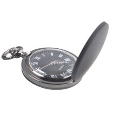 Montre de poche rétro classique ronde en plastique portable pour hommes et femmes - Cadeau (1 pièce)