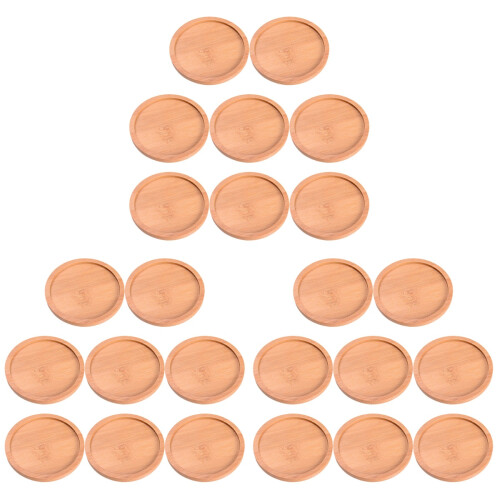 24Pièces Soubassements Ronds En Bambou Pour Pots De Fleurs 1