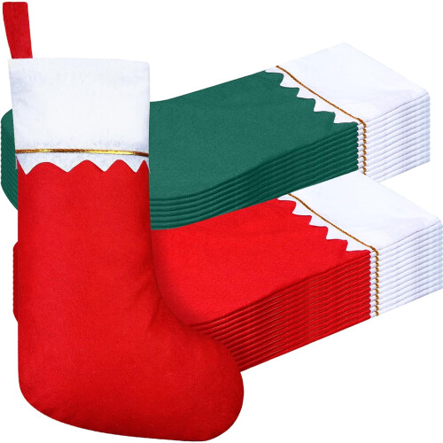 Meia de Natal de feltro 38cm x 23cm