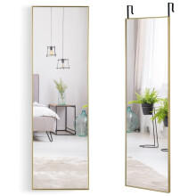 Specchio a figura intera 37 x 120 cm con ganci per appendere regolabili in altezza specchio da parete dorato