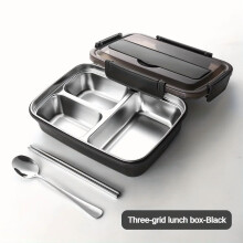 Boîte à lunch étanche en acier inoxydable à 3 ou 4 compartiments - Boîte bento durable et facile à nettoyer pour les étudiants et les