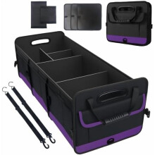 Organizador de porta-malas impermeável de 95 litros para carro – Base antiderrapante, compatível com SUV/Caminhonete/Sedã – Roxo