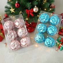 6pcs 3" Shatterproof Christmas Ball Ornaments, Textured Pink Holiday Decor for Tree, Wreath, Vines – Compatible with Standard Hooks