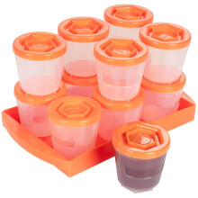 Babykostbehälter (12er-Pack, 57 ml) mit Einsatz und Deckeln – stapelbar, wiederverwendbar, abwischbar, auslaufsicher, BPA-frei, gefrier-,