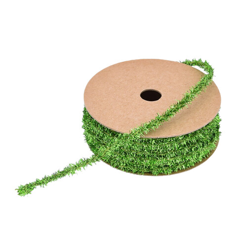 Groen metallic lametta lint, 10 meter