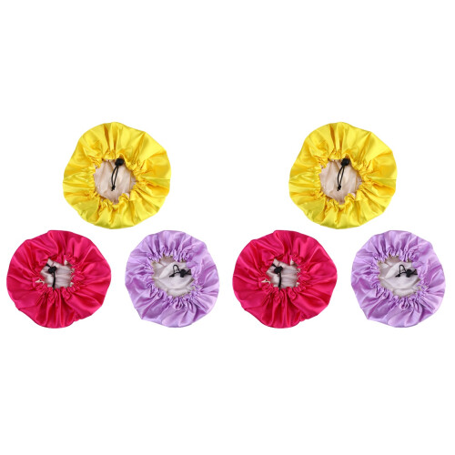 6Pièces Bonnet Satin Enfants Élastique Ajustable Doux 1