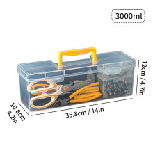 Transparent Handheld Toolbox Portable Large Capacity Thickened Plastic Hardware Tool Storage Box With Handle Tool Organizer Box