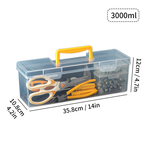 Transparent Handheld Toolbox Portable Large Capacity Thickened Plastic Hardware Tool Storage Box With Handle Tool Organizer Box