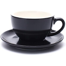 Keramisk cappuccinokop med underkop – 225 g, Latte Art