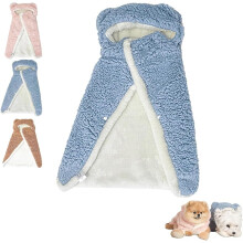 Hundekappe med bjørnehætte – blød flannel, trykknaplukning,