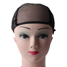 wig cap 2PC Fixed Net Wig Caps Mesh Head Cover for Making Wigs Hair Weaving Stretch Adjustable Wig Net (Black)