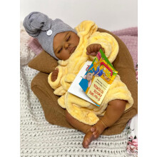 20" Lifelike African American Reborn Baby Doll, Full Vinyl, Realistic Newborn with Outfit & Feeding Toy – Compatible with Kids 3+