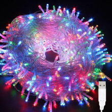 Guirlande lumineuse scintillante de Noël, guirlande lumineuse féérique USB pour sapin de Noël avec 2 modes d'éclairage, idéale pour