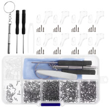 Set di 4 kit portatili per la riparazione di occhiali con mini cacciaviti, strumenti per la riparazione quotidiana e riparazioni rapide.