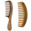 2 Pentes de Cabelo de Sândalo com Dentes Largos – Cabo e Formato de Lua 1
