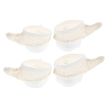 4Paare Atmungsaktive Babyhandschuhe Daumenlutschschutz in Beige