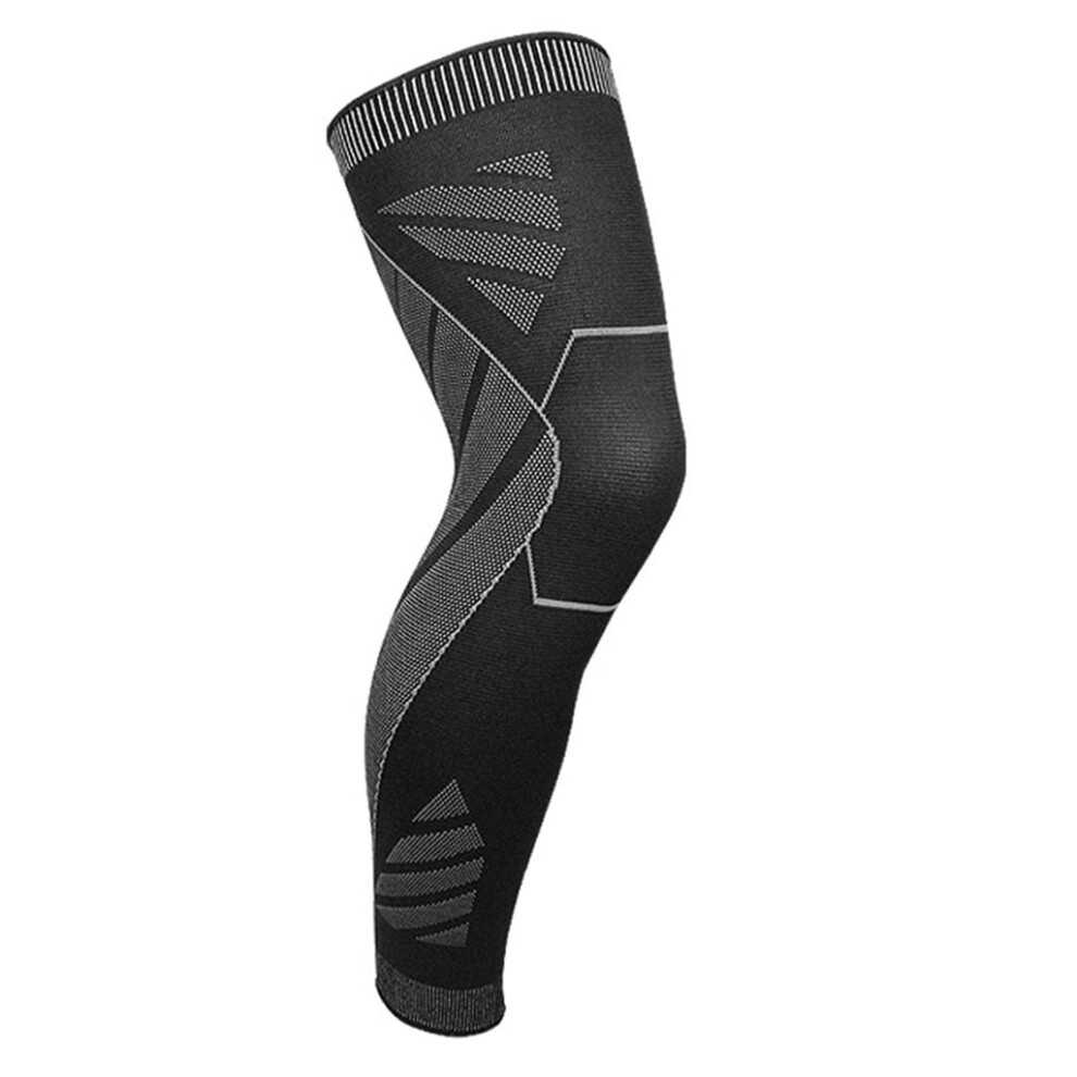 Black Full Leg Compression Knee Sleeve Â One Pair